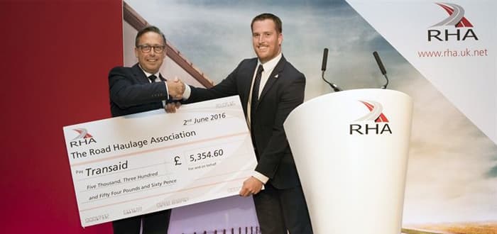 Rha marks first year of transaid corporate membership with £5,354 donation.