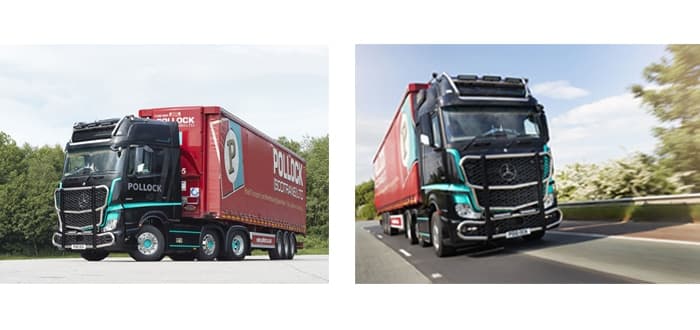 Pollock (Scotrans) Leads With Mercedes-Benz Actros1, Number 1.