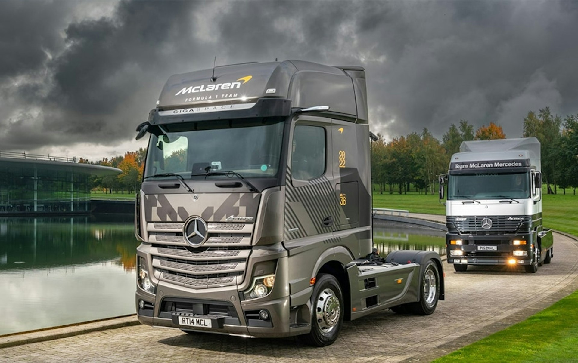 Tracking a quarter-of-a-century of progress in truck technology, F1 team McLaren takes a trip down Mercedes-Benz ‘memory lane’